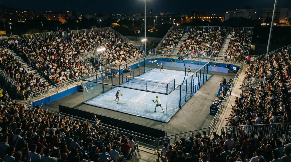 Match de padel en nocturne